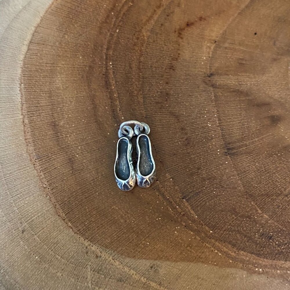 RETIRED James Avery Ballet Slippers Charm, Sterling Silver